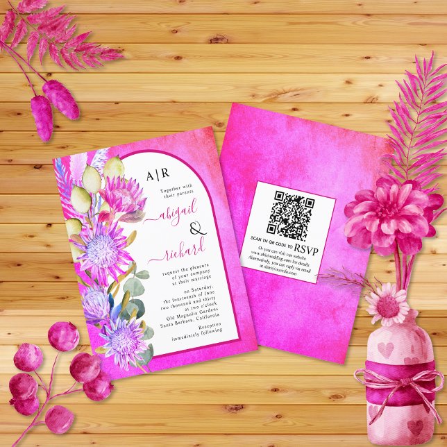 BUGGET Flores secas QR convite para casamento mage (Criador carregado)