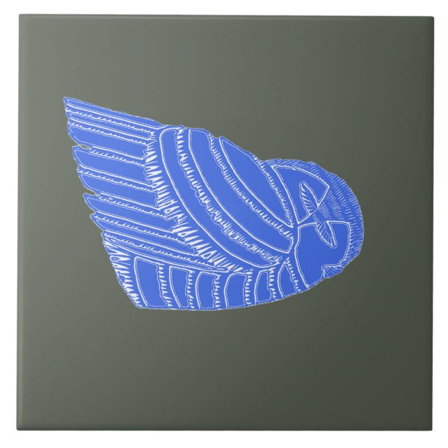 BUHO HELADO em azulejo AZUL/EBONY (Frente)