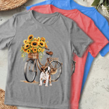 Buldogue e Bicicleta de Girassol