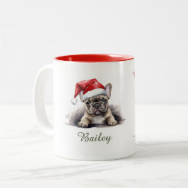 Buldogue Francês Aquarela Caneca Natal Mug