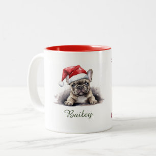 Buldogue Francês Aquarela Caneca Natal Mug