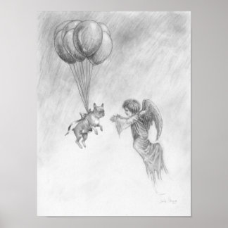 Buldogue Francês com Angel Poster