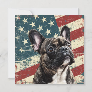 Buldogue Francês da Bandeira Americana Grunge