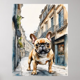 Buldogue Francês - Impressão de Arte Canina
