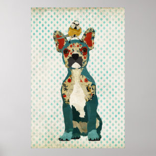 Buldogue francês & poster pequeno da arte do