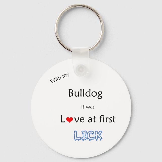 Buldogue Love in First Lick Chaveiro (Frente)