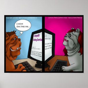 Buldogue Online Namorando Posters Engraçados