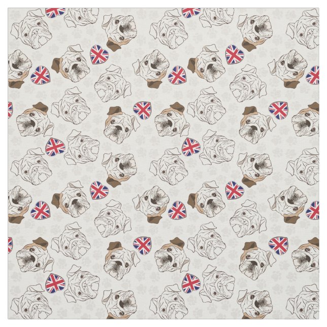 Buldogue & tecido ingleses de Union Jack pela (Modelo)