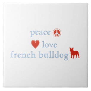 Buldogues franceses do amor da paz