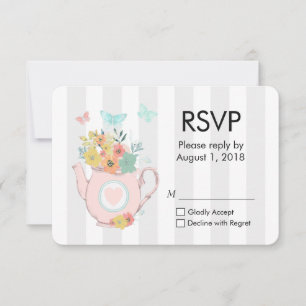Bule cor-de-rosa com flores & borboletas RSVP