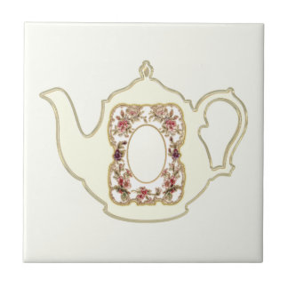 Bule de Chá Floral Azulejo Cerâmico