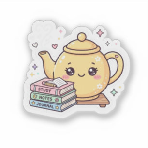 Bule de Chá Kawaii Fofo Caderno de Notas Adesivo