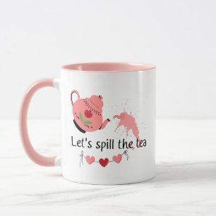 Bule de Chá Rosa Engraçado Caneca de Café Garota F