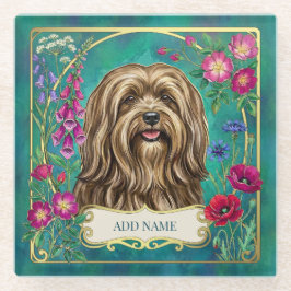 Bule de Vidro Personalizado com Lhasa Apso Dourado