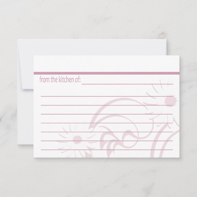 Bule rosa e Cartões de receitas margaridas (Frente)