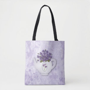 Bule Violet por todo o Impressão Tote Bag