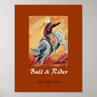 Bull and Rider Impressão - Personalizado