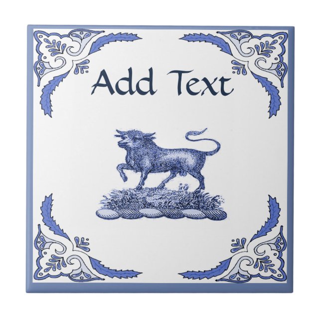 Bull Azulejo, Dutch Look, Personalize (Frente)