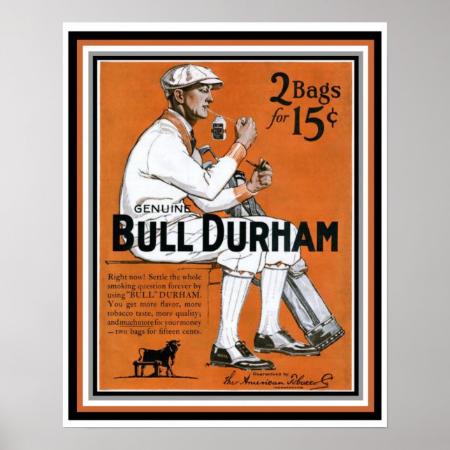 Bull Durham Golfer Vintage Ad Poster (Frente)