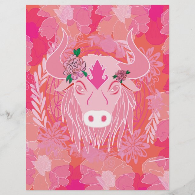 bull,flower of life, blue, mandala,zen,chakra (Frente)
