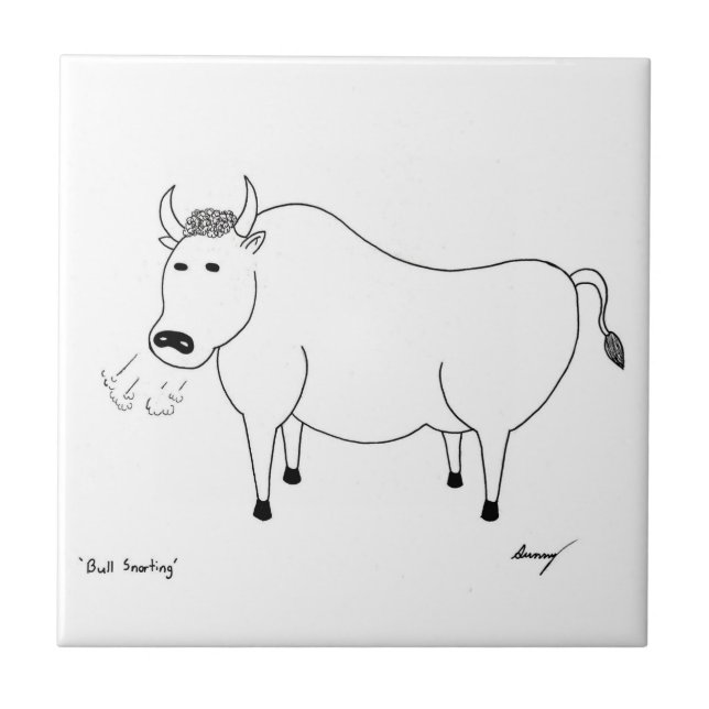 Bull Folk Art Azulejo (Frente)