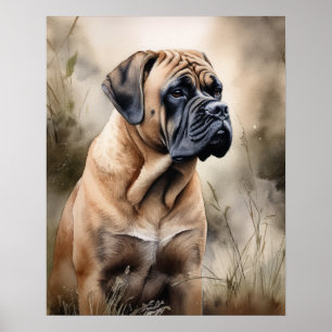Bull Mastiff Dog Art Impressão Poster