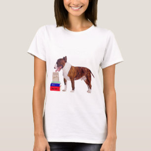 Bull Terrier de volta à camiseta escolar