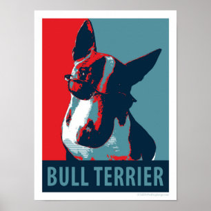 Bull Terrier Paródia Política Poster 12x16