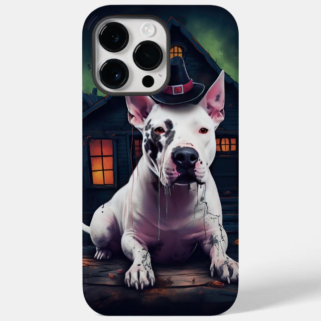 Bull Terrier Pumpkins Halloween Scary (Verso)