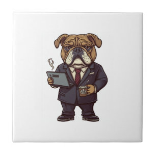 Bulldog de Negócios � Cachorro Divertido no Escrit