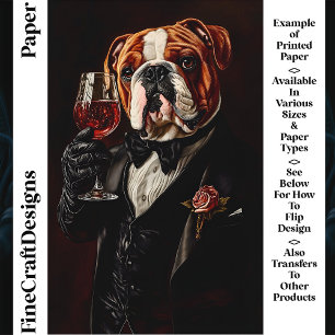 Bulldog em Smoking & Gravata Borboleta & Vinho CR8
