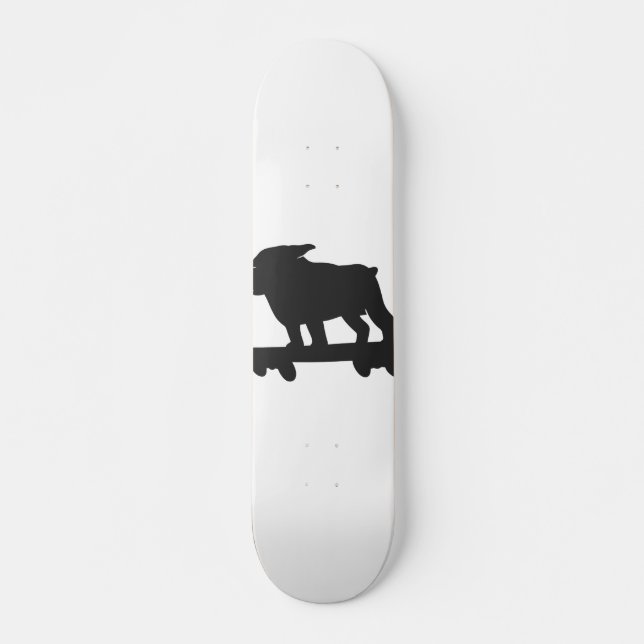 Bulldog em um skate - Escolher cor de plano de fun (Frente)