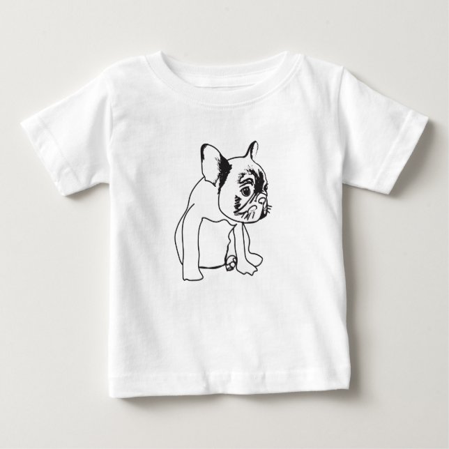 Bulldog Francês Cachorro Que Desenha Bela Camisa D (Frente)