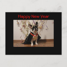 Bulldog francês cartão postal “Happy Year New "