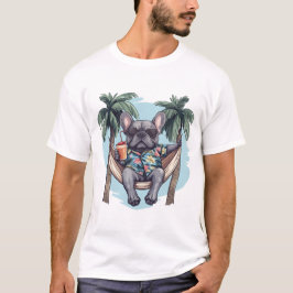 Bulldog Francês com Camisa Havaiana