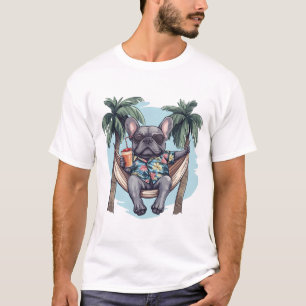 Bulldog Francês com Camisa Havaiana