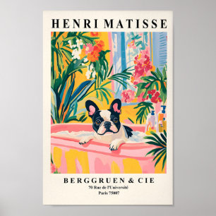 Bulldog Francês Em Bathtub, Poster De Banheiro Eng