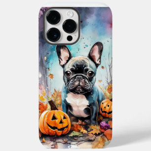 Bulldog Francês Halloween Com Pumpkins Assustado