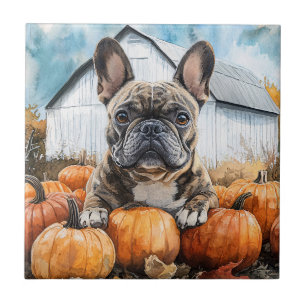 Bulldog Francês no Pumpkin Patch