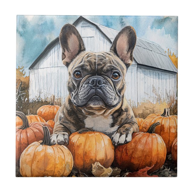 Bulldog Francês no Pumpkin Patch (Frente)