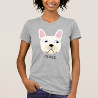 Bulldog Francês Personalizado para Camiseta Branca