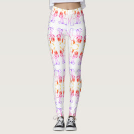 Bulldog French Bulldog Cachorro Rosa Fofo Leggings