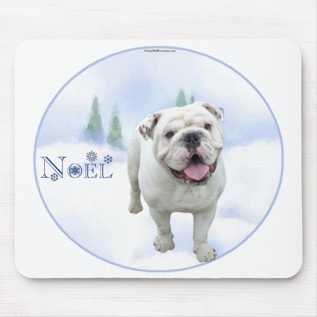 Bulldog Noel Mousepad (Frente)