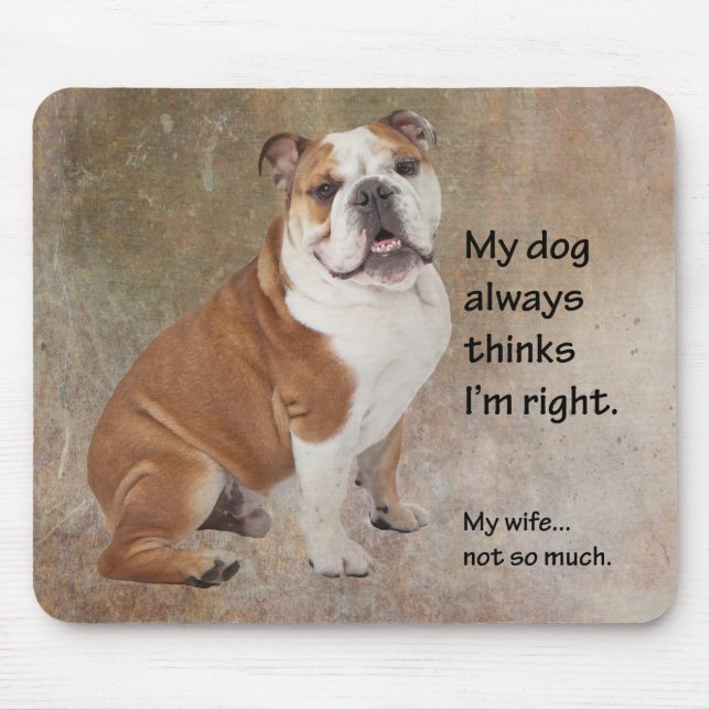 Bulldog v Wife Mousepad (Frente)