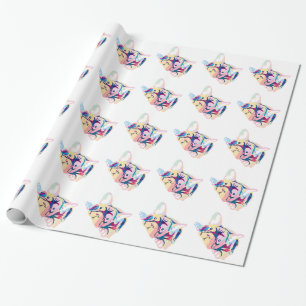 Bulldogs franceses papel de presente
