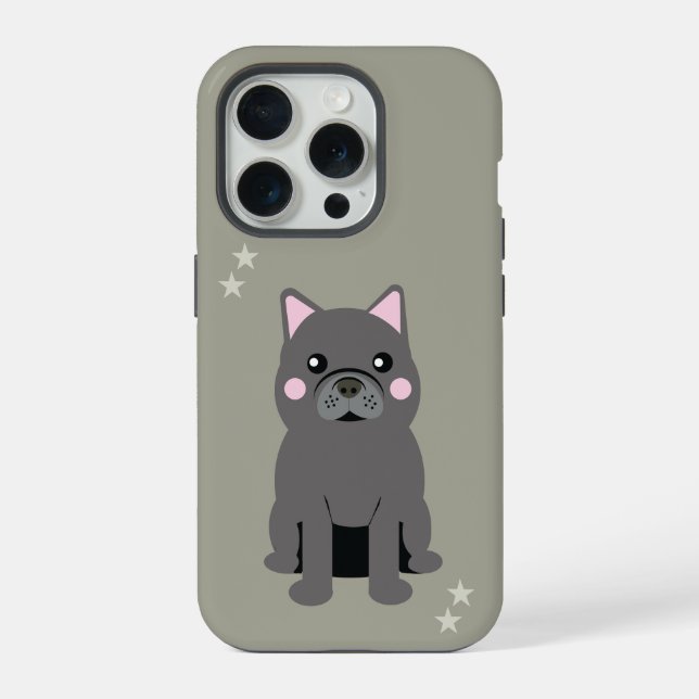 Bulldogue Francês Cinza Bochechas Fofas (Verso)