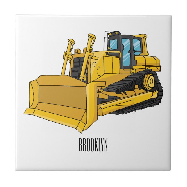 Bulldozer cartoon illustration (Frente)