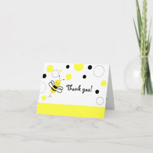 Bumble Bee Birthday Dobrado Obrigado Nota Cartões