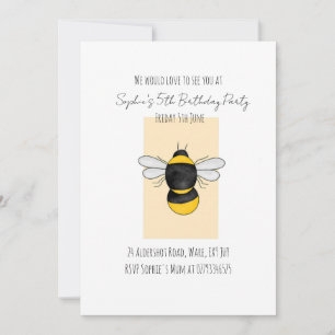 Bumble Bee Bonito Convite de Aniversário