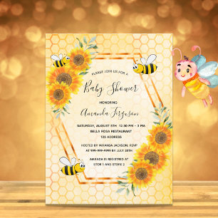 Bumble bee honeycomb convite para chá de fraldas f
